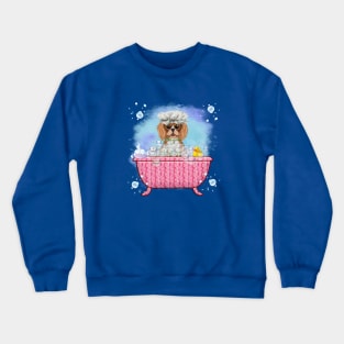 Ruby Cavalier King Charles Spaniel in a Bath Tub Crewneck Sweatshirt